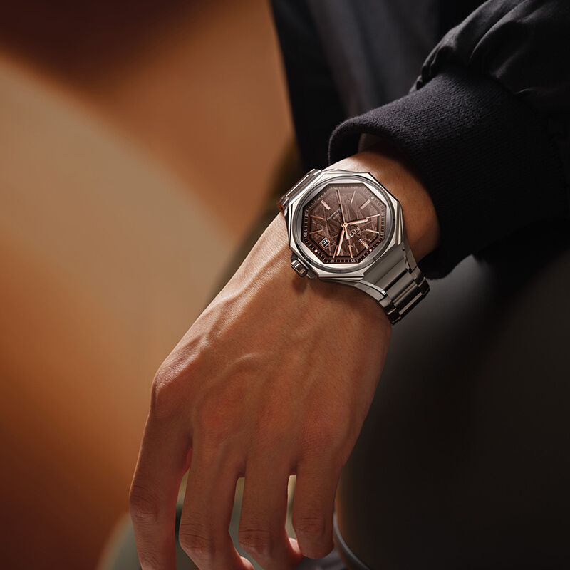 飞亚达fiyta航天系列火星500十周年纪念腕表棕色陨石盘限量版机男士