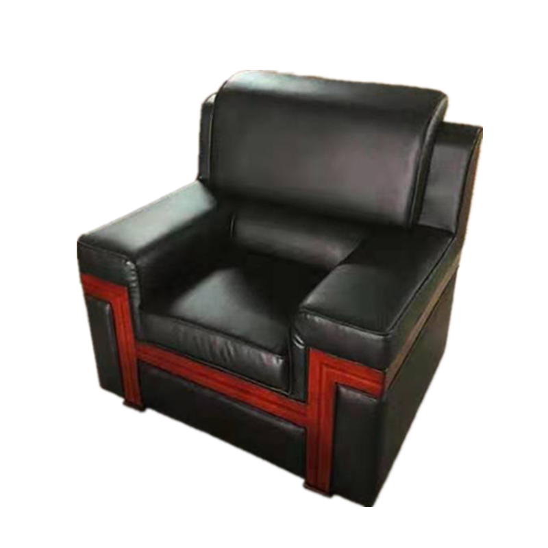 匡大 办公沙发西皮接待沙发领导沙发 会谈沙发 黑色