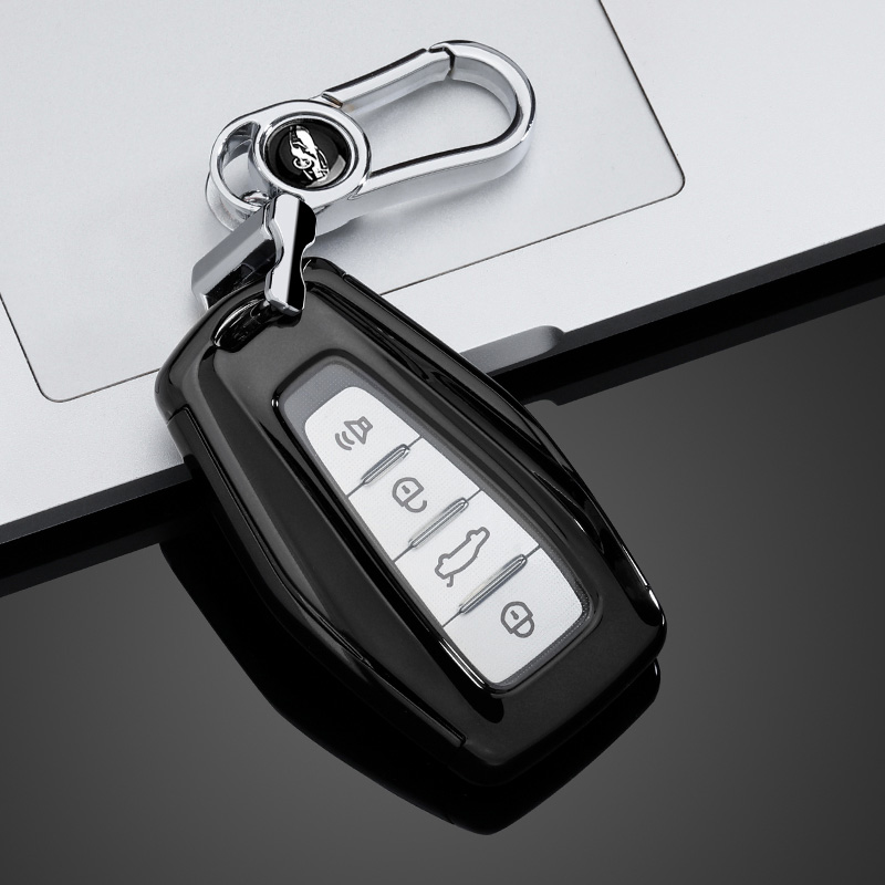 【补贴10%】专用吉利汽车钥匙套gl帝豪s星越l博越星瑞缤越缤瑞博瑞远景x6包扣 升级B款【尊贵黑】+金属挂扣（全包款）