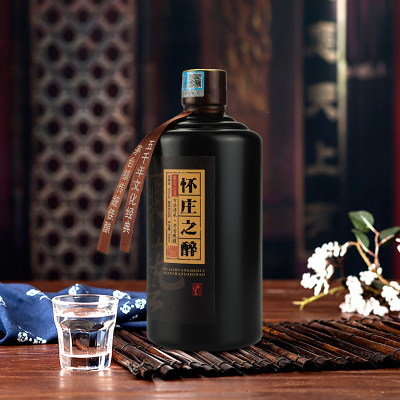 [贵州老字号]怀庄之醉(鉴赏之道)茅台镇53度纯粮酱香白酒500ml单瓶