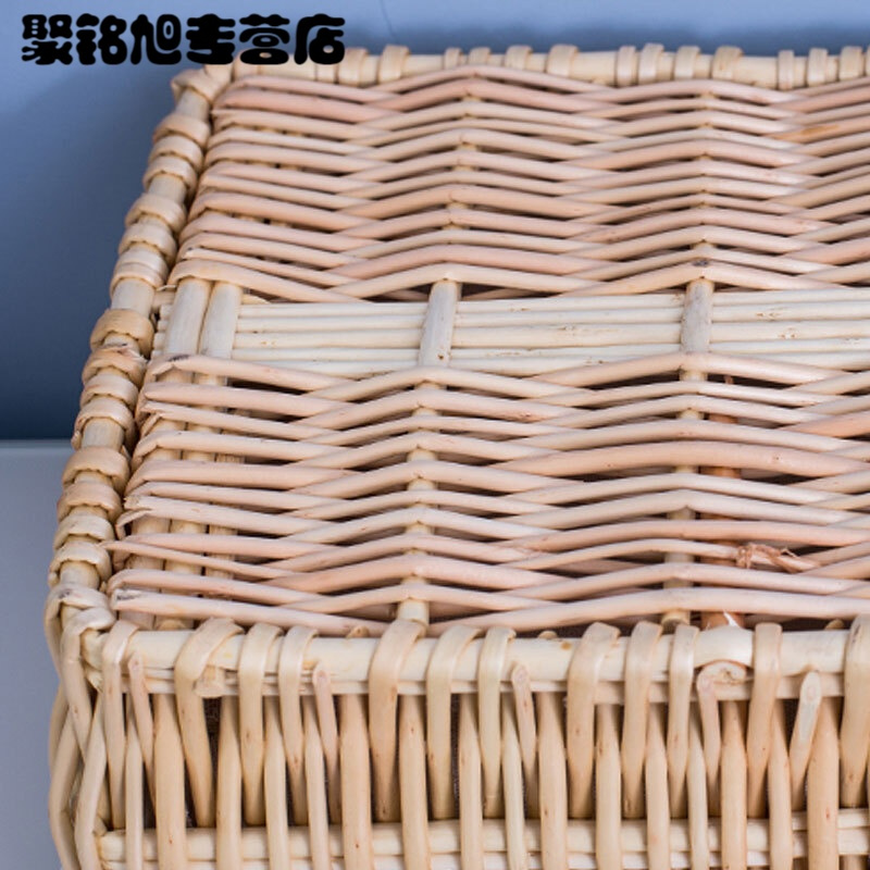 柳编收纳筐篮藤编布艺桌面厨房客厅零食收纳箱编织化妆品收纳盒简约家居日用品