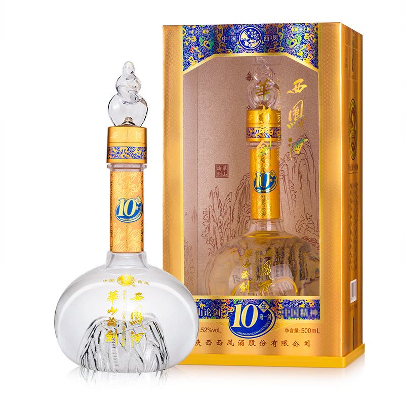 西凤华山论剑10年52度500ml*6瓶箱装凤香型白酒【价格图片品牌报价