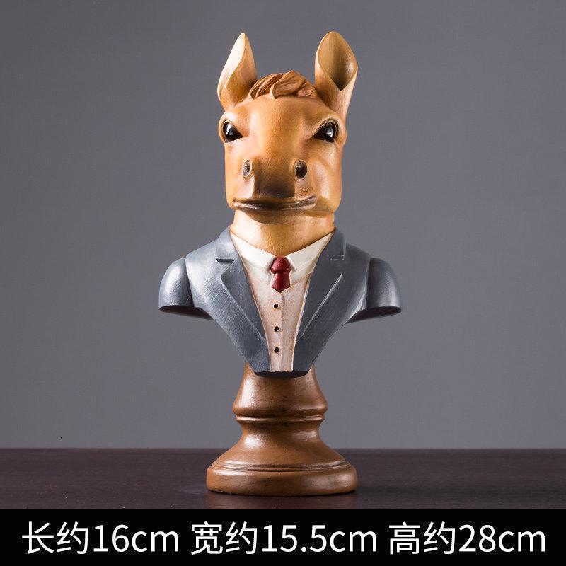 美帮汇鹿 马 犀牛摆件北欧式家居家装饰品客厅房间酒柜创意电视柜工艺品高清大图
