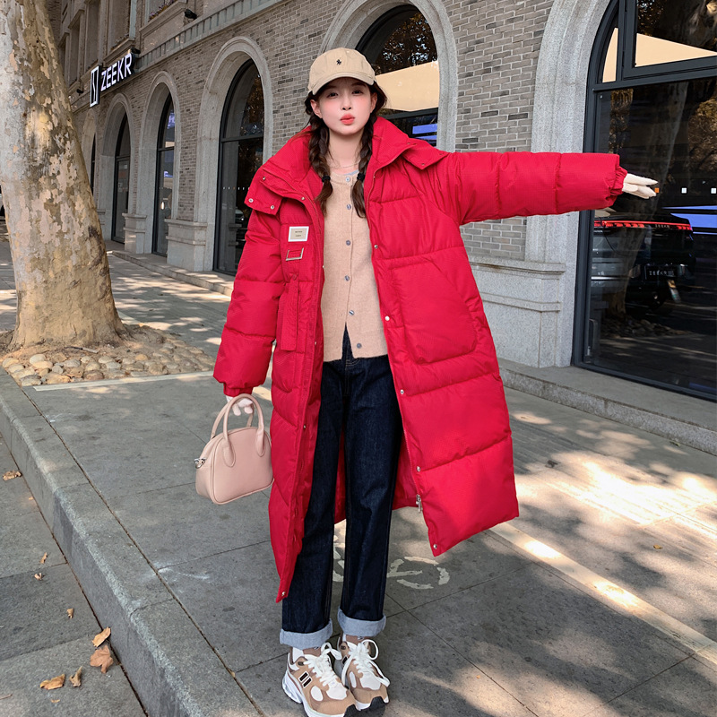 冬季新款棉服女韩版宽松中长过膝羽绒棉衣小个子活帽加厚棉袄外套高清大图