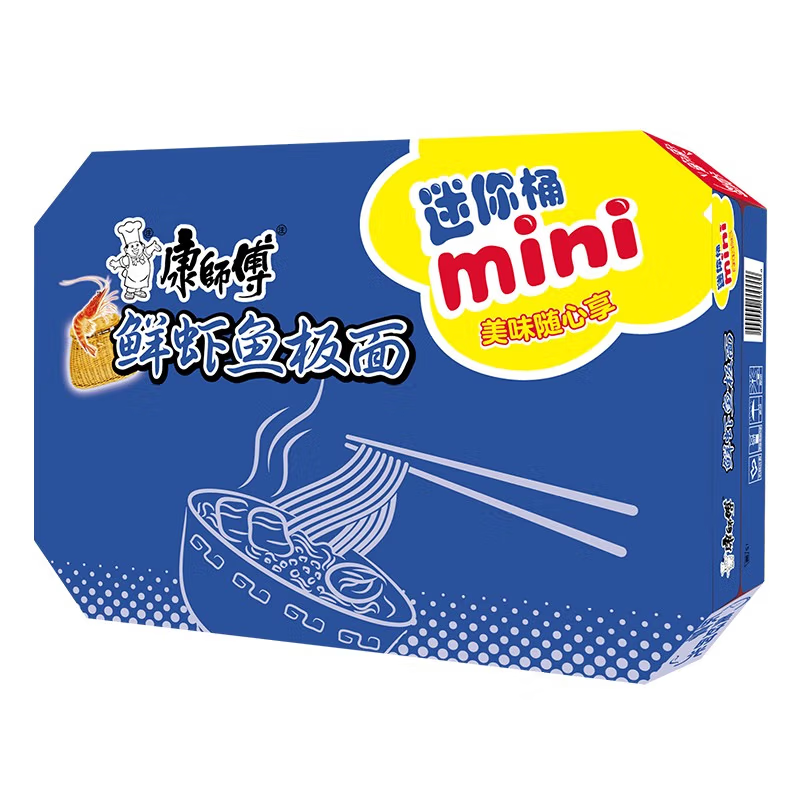 康师傅 方便面 经典鲜虾杯面50g*12 迷你杯 HC高清大图