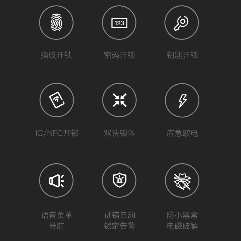 歌派/Gepad 指纹锁 P08 黑色 磁卡、钥匙解锁 微信小程序 密码解锁 手机APP 执手式高清大图