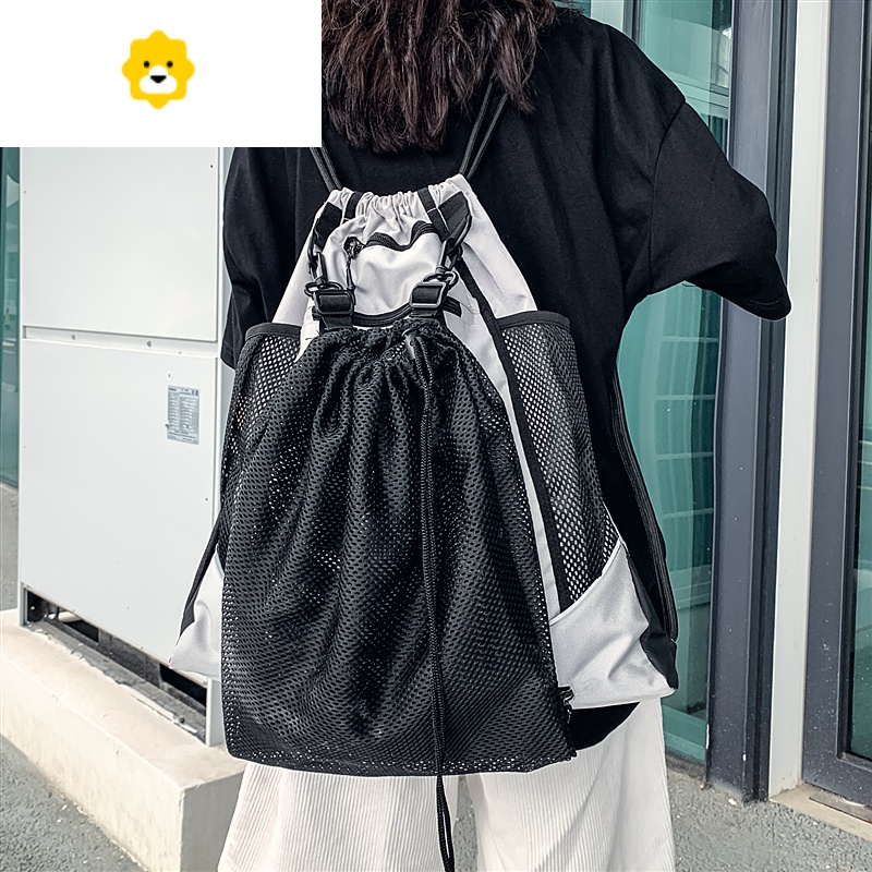 FENGHOU背包男运动款双肩包时尚潮牌男生篮球包ins潮个性训练健身束口袋高清大图
