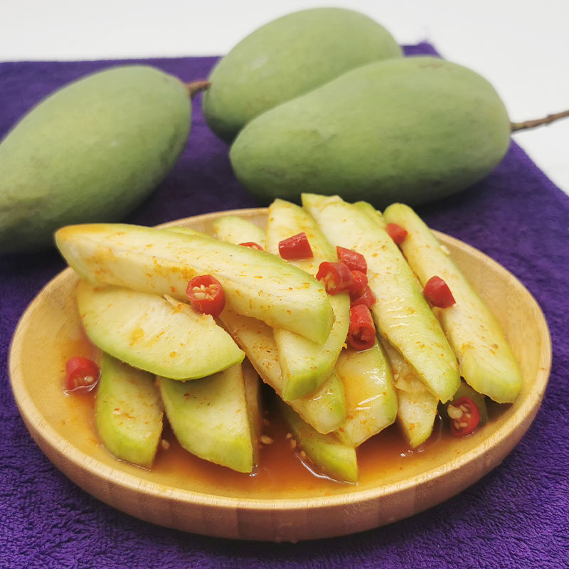 现摘生吃酸芒果整箱新鲜水果酸脆四季芒广西象牙芒青芒果 青芒净果2斤