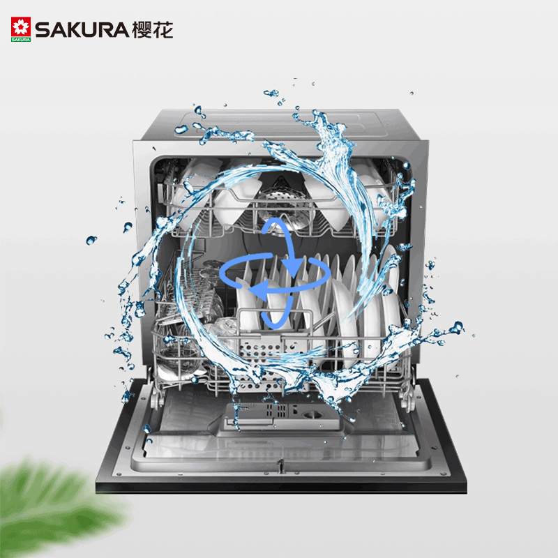 樱花(SAKURA)嵌入式洗碗机SCE-8WB01 家用自动洗碗器70℃高温消毒 冷凝式烘干 8-9套高清大图