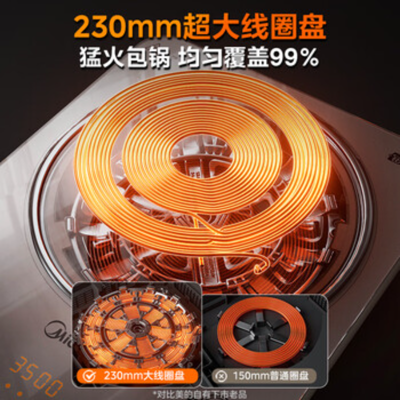 美的(Midea)铂钻家用电磁炉3500W大功率电陶炉电池炉多功能电磁灶电池炉爆炒大面板耐磨 MC-E35C02 ZH高清大图