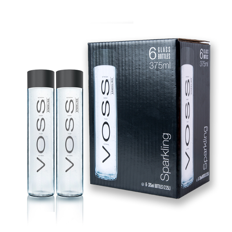 VOSS 芙丝苏打水饮料(含气) SP 375ml*6 玻璃瓶 挪威进口饮用水
