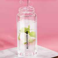 万象单层玻璃杯女可爱小巧便携水杯家用休闲泡茶杯