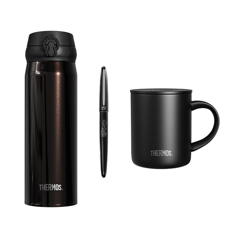 膳魔師(THERMOS)云搭档Y-D014B知进套装保温杯把手杯笔组合装