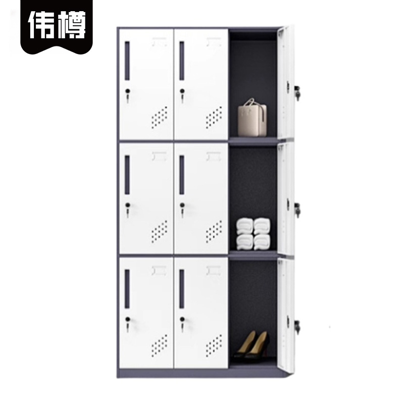 伟樽钢制衣柜灰白套色9门900*400*1850mm台高清大图