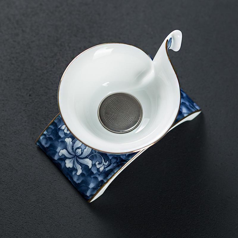 家柏饰(CORATED)青花茶滤托架个性创意陶瓷茶漏家用描金功夫茶滤茶器200015Z高清大图