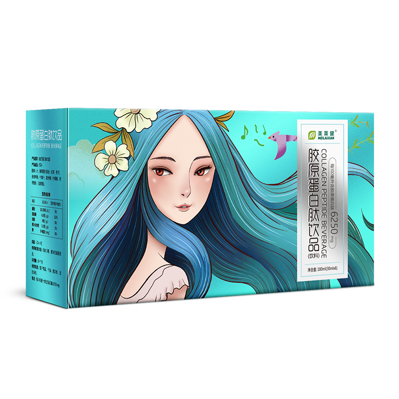 美莱健 胶原蛋白口服液30ml*6支/盒 女液小分子肽饮品6250含量 可搭配胶原蛋白粉 深海鱼胶原蛋白