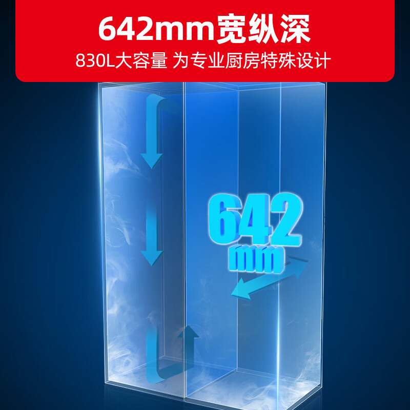 星星BCD-880FT四门全铜管风冷无霜双温冷藏冷冻厨房商用保鲜设备冰箱酒店餐饮后厨展示 风冷无霜全铜管电子温控高清大图
