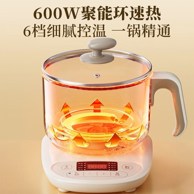 小熊(Bear)分体式电煮锅不锈钢电锅蒸煮家用一体锅电火锅DRG-C12N7 1.6L+蒸笼高清大图