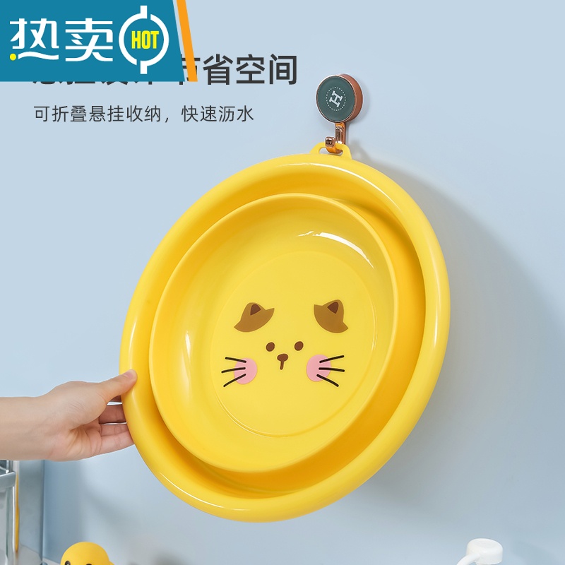 XIANCAI可折叠洗脸盆家用便携式旅行学生宿舍用婴儿洗屁屁洗衣塑料小盆子高清大图