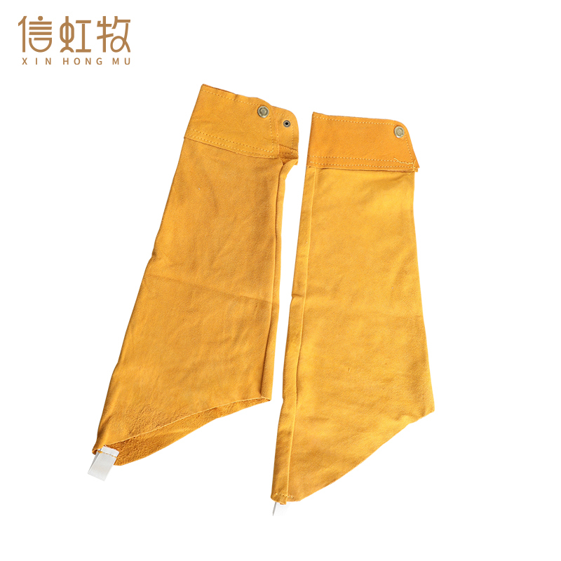 信虹牧 牛皮电焊套袖焊工袖套 摁扣套袖 双