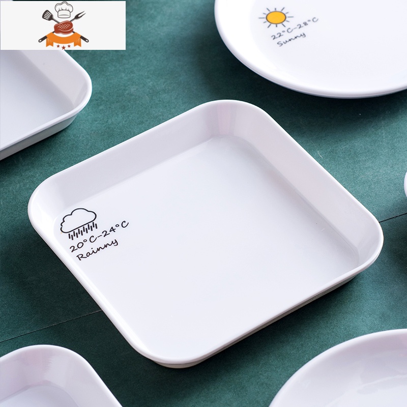敬平骨碟密胺塑料零食小吃盘子吐骨头盘碟子家用圆形创意餐桌垃圾渣盘高清大图