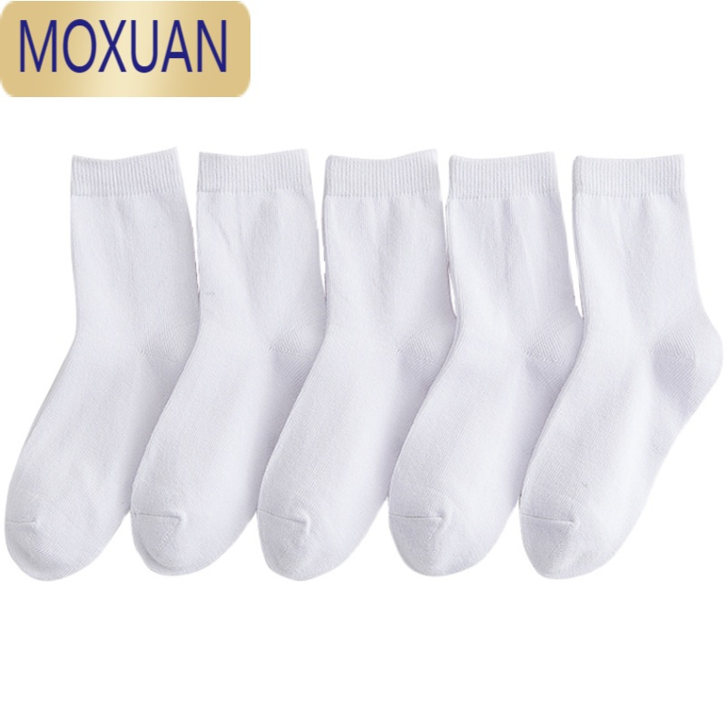 moxuan儿童纯白色袜子春秋薄款男童女童中筒袜夏季网眼短袜