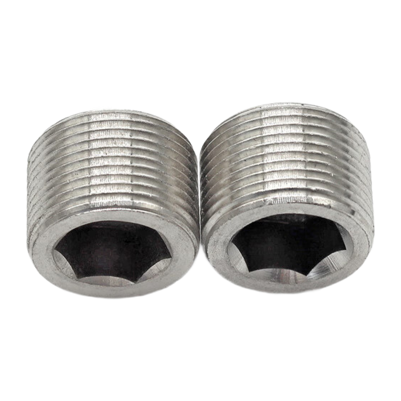 鸣固 304不锈钢内六角油塞丝堵管堵螺塞闷 M27*1.5/2 (10个)