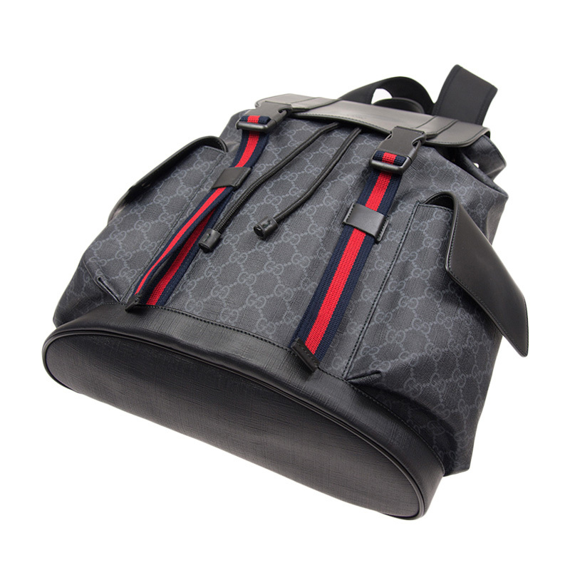 [畅享]GUCCI 古驰 男士黑色柔软高级人造帆布背包 495563-K9R8X-1071