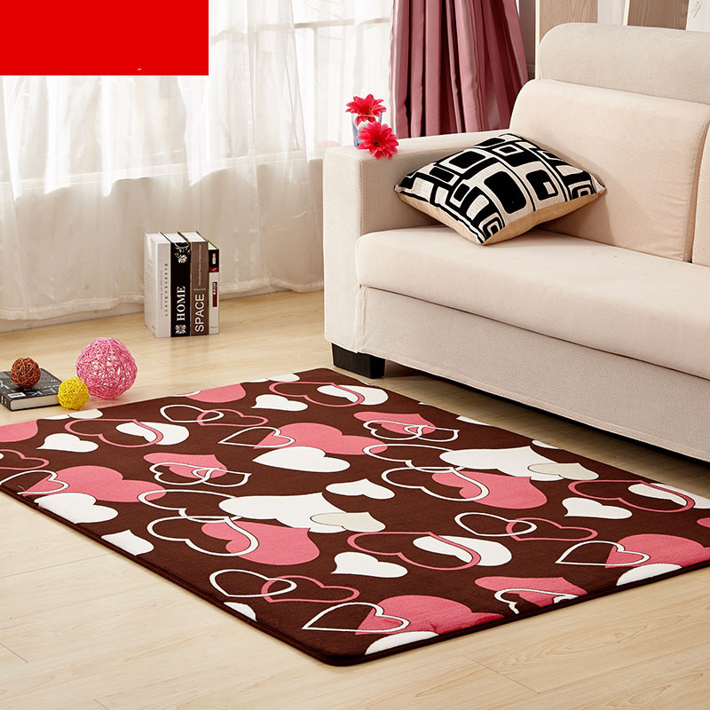 机洗珊瑚绒地毯 客厅茶几地毯 卧室床边地毯 长方形地毯地毯毛毯生活