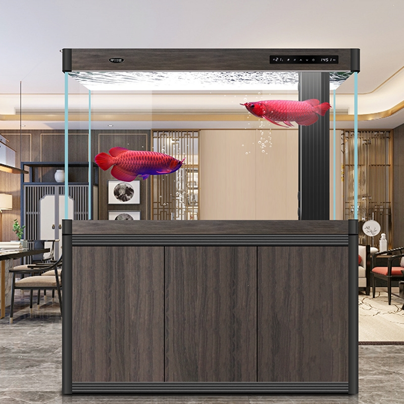 汉霸 超白鱼缸客厅大型落地家用底过滤金鱼缸轻奢鱼缸龙鱼缸