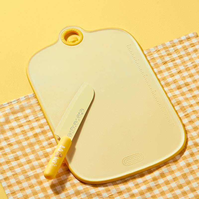 炊大皇小黄鸭菜板家用抗菌霉塑料案板厨房辅食切菜水果双面砧板 【大号】蔬果菜板+小黄鸭多用刀