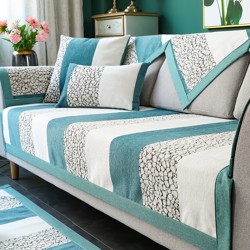 家柏饰(CORATED)北欧四季通用沙发垫防滑简约全包萬能沙发套罩布艺沙发巾沙发盖布 麋鹿灰 90*120cm高清大图