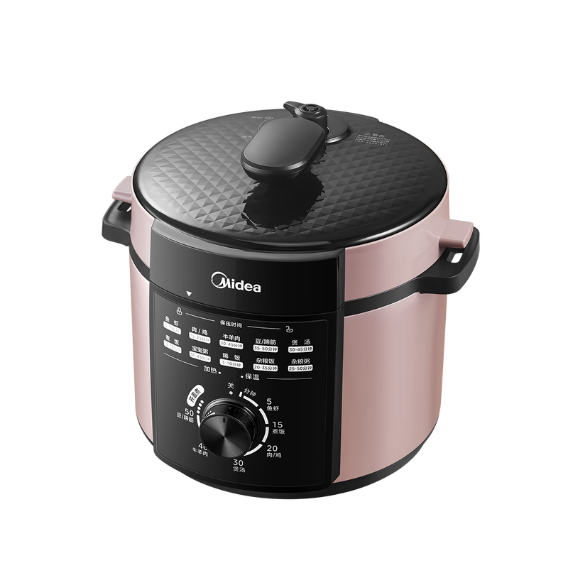 美的(Midea)电压力锅旋钮简易操作高压锅金属外壳压力锅-MY-E501高清大图