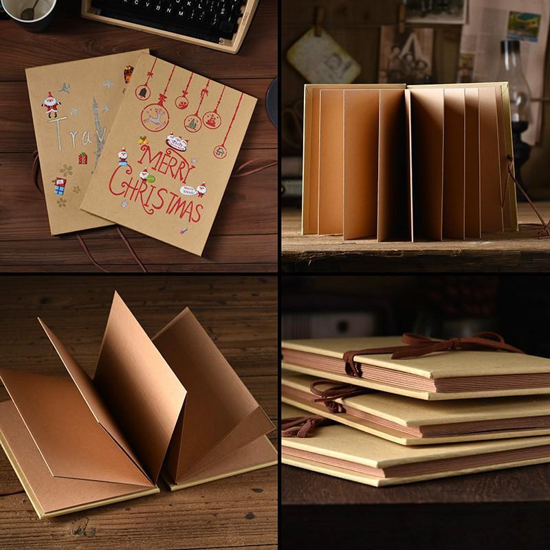 手风琴折叠式diy相册空白封面复古牛皮纸手工相册本