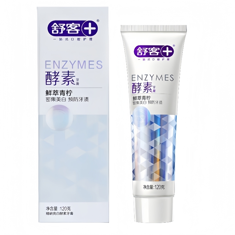 舒客(saky) 法国天然酵素 清新口气含氟防蛀 120g 青柠香型 牙膏 (计价单位:支)