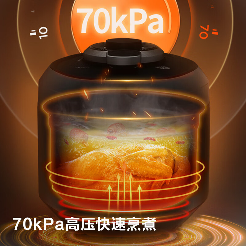 美的(Midea) MY-EYL5040 电压力锅 5L 智能预约全自动蒸煮快速煲汤炖肉高压锅