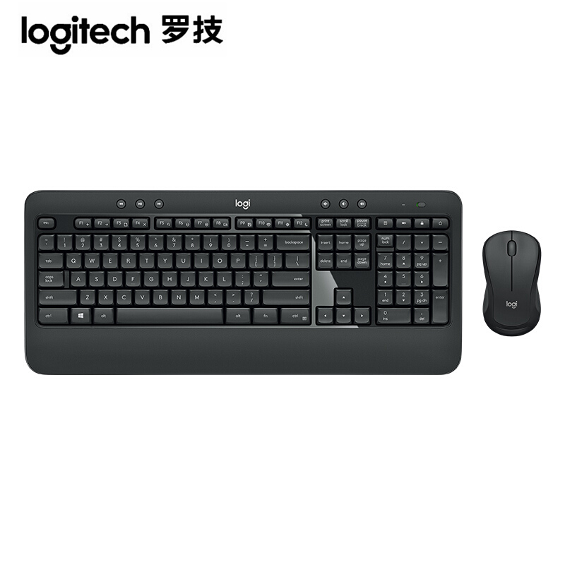 [精选]罗技(Logitech) MK540 无线键鼠套装 黑色 防泼溅 优联 舒适掌托 MK520升级版 黑色