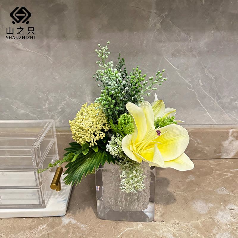 山之只 仿真装饰 树脂花瓶花艺百合 MZ072 个图片