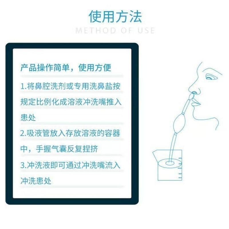 气囊洗鼻器一支含三鼻头兰润气囊洗鼻器含三个洗鼻头洗鼻壶鼻腔冲洗器