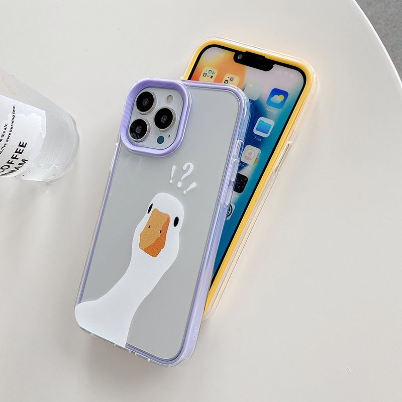 魔画(MOHUA)问号鸭适用苹果13手机壳三合一透明iPhone12promax全包11/XS硅胶XR糖果色软壳mini