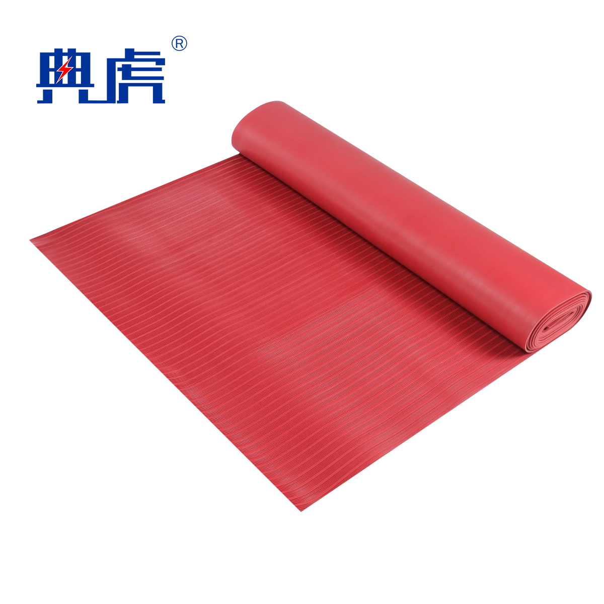 典虎 绝缘橡胶垫 红色平面 25kv 5米*1米*8mm 卷高清大图