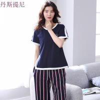 睡衣女夏季短袖套装纯棉薄款宽松女士家居服两件套可外穿