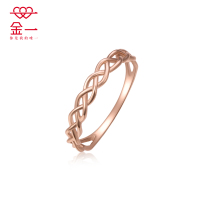 金一 18K玫瑰金新款玫瑰金素圈诱惑女士戒指送女友 (定价)CEA004