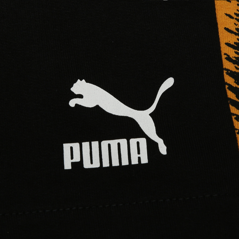 彪马(puma)夏季男士黑黄串标短裤运动休闲跑步五分裤57950901