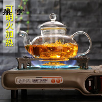 鼎亨包邮整套耐热玻璃茶壶功夫茶具组合套装透明花茶壶加厚把杯配