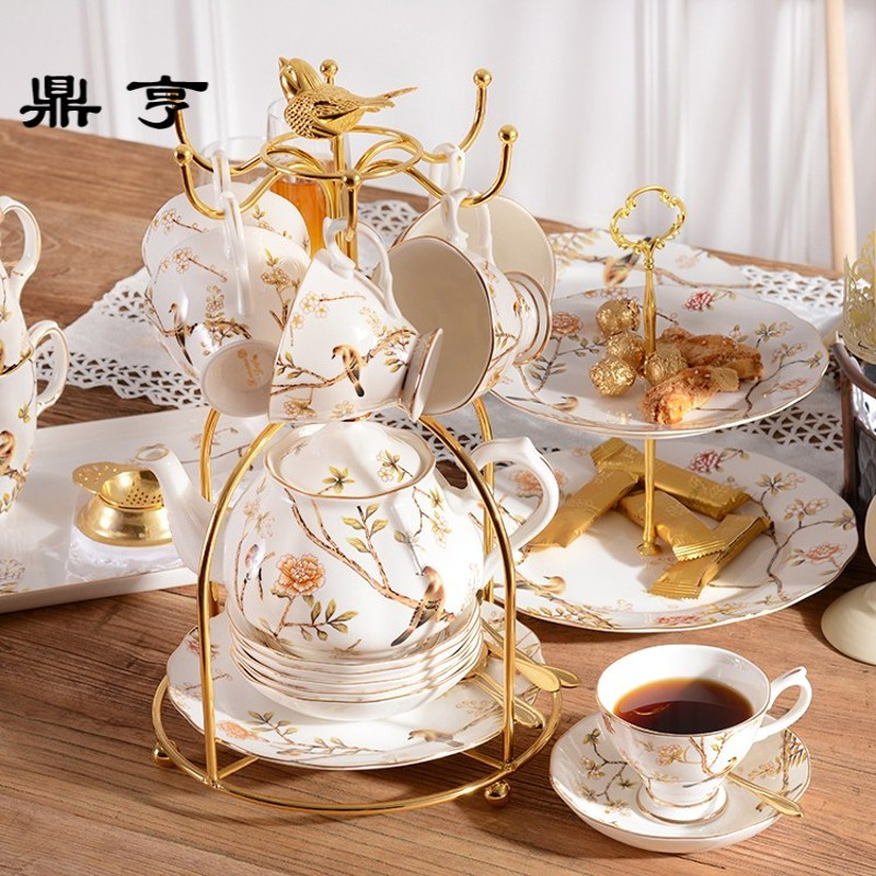 鼎亨水杯套装英式下午花茶茶具套装红茶杯陶瓷杯子家用咖啡杯欧式