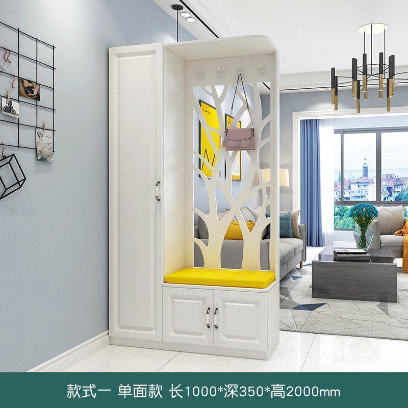 森美人鞋柜现代简约入户玄关柜隔断柜双面客厅屏风北欧衣帽柜进厅柜 款式一发财树单门长1000组装框架结构