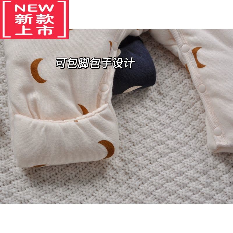可莉允ins丹麦秋冬婴儿连体棉衣男女宝宝外出加厚保暖棉服新生儿厚爬服图片