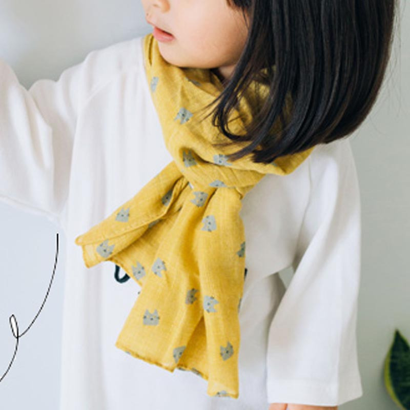 儿童围巾春秋薄款男童女童丝巾秋冬季婴儿小孩棉宝宝围脖冬小清新配饰
