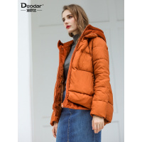 迪欧达2019冬季新款羽绒服女短款连帽韩版潮加厚纯色时尚立领宽松